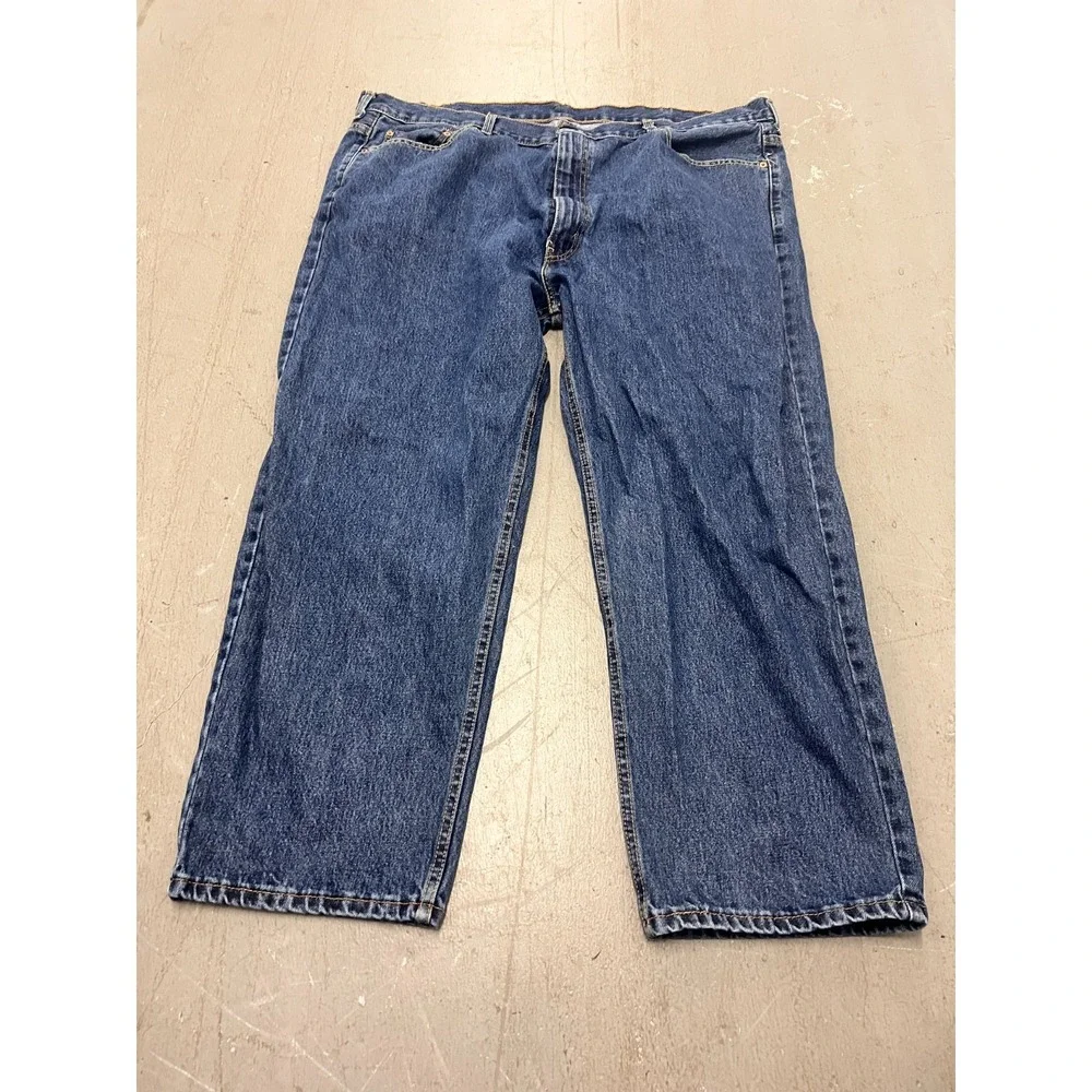Levi's 550 Jeans Men's Blue Denim Pockets Relaxed Fit Straight Classic - 48X29